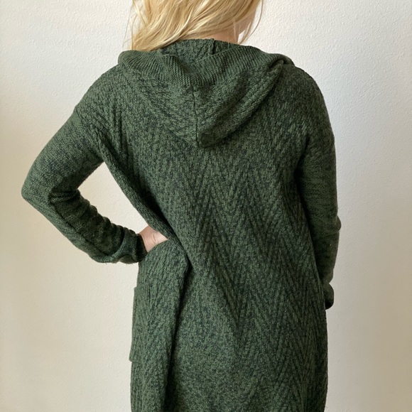 Merona Green Hooded Duster Sweater 
